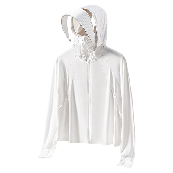 Nmnitkp Sun Protection Shirts for Men Cool & Breathable UPF 50 Long Sleeve Men Summer Ice Silk Sun Protection Sports Solid Color Sleeve Hooded