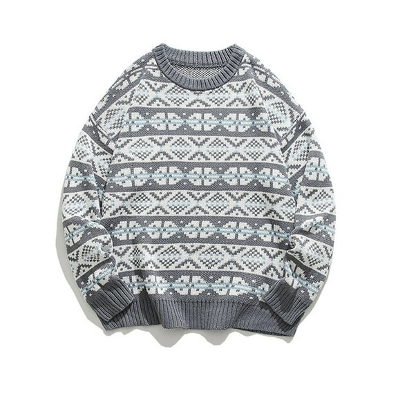 Nmnitkp Sweaters for Men Comfortable and Warm Knit Sweater Vintage Knitted Sweaters Oversized Striped Spring Pullover High Quality Fabric Mens Sweater Casual Long Sleeve Pullovers