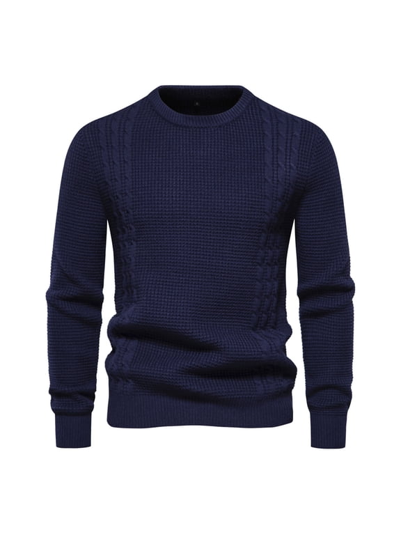 Sweaters for Men Comfortable and Warm Men's Military Pullover Sweater Soft and Durable Mens Sweater Crewneck Vintage Cable Knit Sweater & High Quality Fabric Sweaters