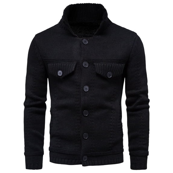 Nmnitkp Sweaters for Men Comfortable and Warm Mens Sweater Simple Design Men's Shawl Collar Cardigan Sweater Slim Fit Cable Knit Button up Sweater with Pockets