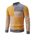 thumbnail image 1 of Nmnitkp Sweaters for Men Comfortable and Warm Oversized Sweater High Quality Fabric Fashion Color Matching Men's Crewneck Sweater Soft Casual Classic Pullover Knitwear Lightweight Sweaters, 1 of 4