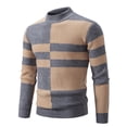 thumbnail image 1 of Nmnitkp Sweaters for Men Comfortable and Warm Oversized Sweater High Quality Fabric Fashion Color Matching Men's Crewneck Sweater Soft Casual Classic Pullover Knitwear Lightweight Sweaters, 1 of 3