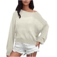 thumbnail image 1 of Nmnitkp Sweaters for Women Soft and Comfortable Women Long Sleeve Large Round Neck Button Down Sweater Solid Color Ribbed Knit Sweater Casual Relaxed Fit Pullover Jumper, 1 of 4