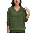 thumbnail image 1 of Nmnitkp Sweaters for Women Soft and Comfortable Women Long Sleeve V Neck Button Down Sweater Solid Color Ribbed Knit Sweater Casual Relaxed Fit Pullover Jumper, 1 of 3