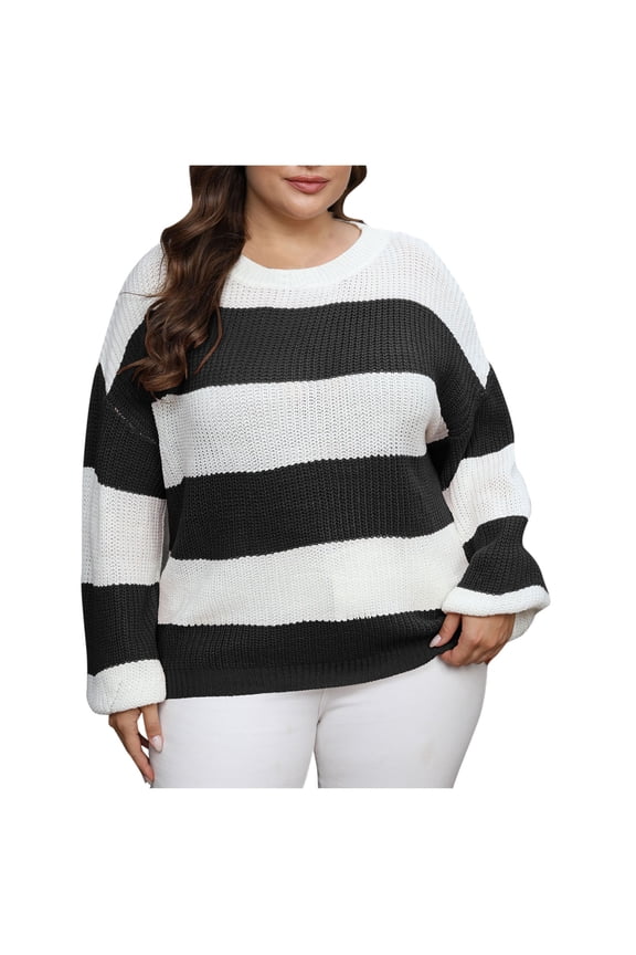 Sweaters for Women Soft and Comfortable Women's Fall 2025 Oversized Turtleneck Trendy Striped/Match Colors Sweaters Ribbed Knit Pullover Sweater Top with Slit, Warm and Close to Skin Sweater
