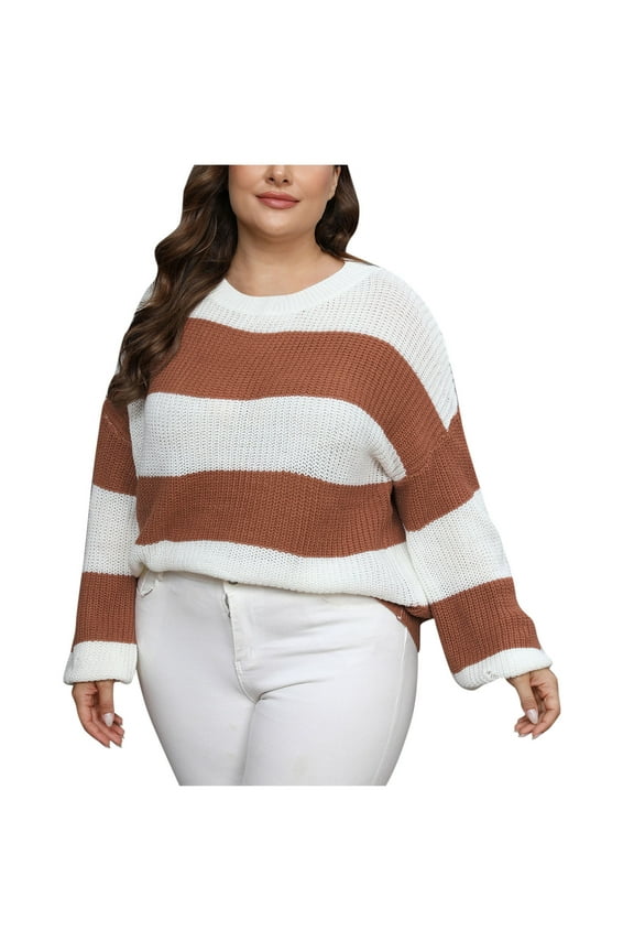 Sweaters for Women Soft and Comfortable Women's Fall 2025 Oversized Turtleneck Trendy Striped/Match Colors Sweaters Ribbed Knit Pullover Sweater Top with Slit, Warm and Close to Skin Sweater