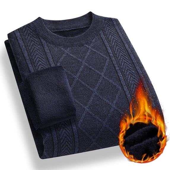 Nmnitkp Sweaters for Men Casual Solid Color Knit Sweater Warmth Laziness Loose Round Neck Sweater Thickened Long Sleeve Blouse Blue #01,4XL