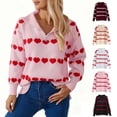 thumbnail image 1 of Nmnitkp Sweaters for Women Valentine's Day Round Neck Knitted Sweater Soft and Comfortable Sweater Pink,L, 1 of 9