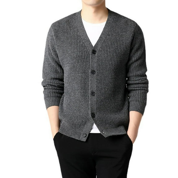Nmnitkp Sweaters for men Comfortable and Warm Men's Cardigan Sweater Wool Blend Cable Knit V Neck Buttons Cardigan Resistant to Pilling Oversized Sweater with Pockets
