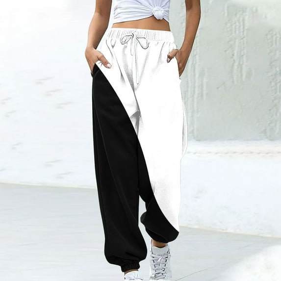 Nmnitkp Sweatpants Women Baggy Lounge Pants Casual Print Workout Gym Active High Waisted Comfy Joggers for Women Fall Clothes 2026 Black,2XL