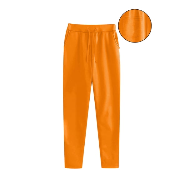 Nmnitkp Sweatpants Women Casual Excellent Workmanship Trousers &Women's Pants Solid Color Large Size Running Fitness Sports Pants With Three Pockets Orange,2XL