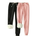 thumbnail image 1 of Nmnitkp Sweatpants Women High Quality Fabric Casual Baggy Fleece Sweatpants Foldable High Waisted Joggers Soft Warm Lounge Trousers Comfortable Women's Pants with Pockets 2PC(Plus Size), 1 of 8