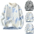 thumbnail image 1 of Nmnitkp Sweatshirts for Men Soft Fashiom Solid Color Intensification Warm Round Neck Shirt Sweater Blouse White,L, 1 of 9