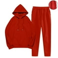 thumbnail image 1 of Nmnitkp Sweatsuits for Women Set Jogger Set Hoodie Two Piece Lounge Suit Long Sleeve Athletic Outfits Kangaroo Pockets Red,M, 1 of 7