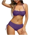 thumbnail image 1 of Nmnitkp Swim Suits for Women 2026 Quick-dry Womens High Waisted Bikini Sets Bandeau Tummy Control Swimsuits Halter Two Piece Ruched Bathing Suit, 1 of 4