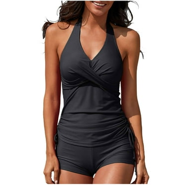 Nmnitkp Swimwear for Women Durable Fashion Women Halter Tankini Bathing Suits Sexy Slimming Tummy Control Swimsuits 2 Pieces