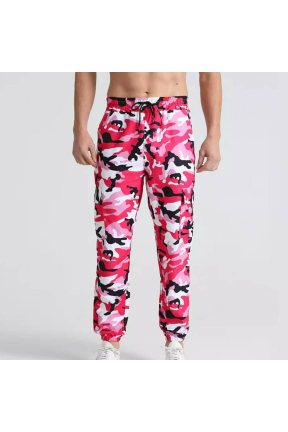 Tactical Pants Mens Relaxed-Fit Cargo Pants Multi Pocket Military Camo Combat Work Pants