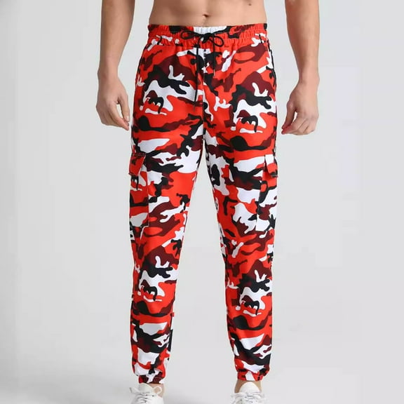 Nmnitkp Tactical Pants Mens Relaxed-Fit Cargo Pants Multi Pocket Military Camo Combat Work Pants