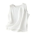 thumbnail image 1 of Nmnitkp Tank Top for Women Comfortable Natural Linen Sleeveless Tank Tops Basic Summer Casual Crewneck Blouse,Tank Tops, 1 of 3