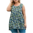 thumbnail image 1 of Nmnitkp Tank Top for Women,Womens Tops Casual Plus Size Sleeveless Tops Women Casual Summer Sleeveless Loose Fit Round Neck Ladies Basic Tshirt, 1 of 1