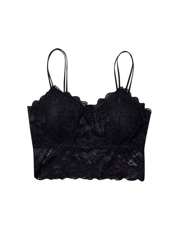 Tank Tops with Built in Bras Comfortable and Breathable Lace Camisole Bralette for Women Halter Deep V Neck Cami Wireless Adjustable Tank Crop Top