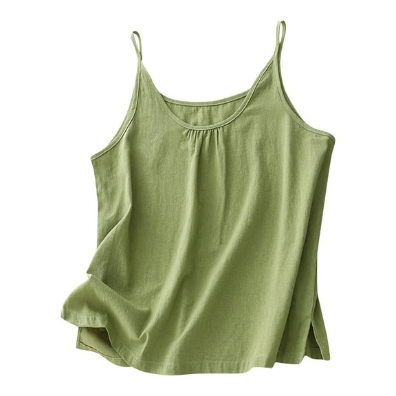 Nmnitkp Tank Tops Comfortable Tank Top for Women，Women's Linen Camisole Tank Top V-Neck Loose Casual Cami Tops