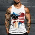thumbnail image 1 of Nmnitkp Tank Tops Men Independence Day Printing Round Neck Regular Casual Sports Tank Blouses,High-Quality Fabric Mens Tank Top White,S, 1 of 5