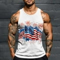thumbnail image 1 of Nmnitkp Tank Tops Men Independence Day Printing Round Neck Regular Casual Sports Tank Blouses,High-Quality Fabric Mens Tank Top White,XL, 1 of 5
