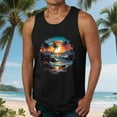 thumbnail image 1 of Nmnitkp Tank Tops Men Mens High-Quality Fabric Summer Beach Tank Top Tropical Hawaiian Palm Tree Print Sleeveless Shirts Muscle Tee Vacation Shirts Black,L, 1 of 5