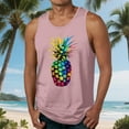 thumbnail image 1 of Nmnitkp Tank Tops Men,Mens Tank Tops Summer Elastic Fabric Mens Graphic Tank Tops Crewneck Gym Muscle Beach Hawaii Sleeveless Shirts Pink,3XL, 1 of 5