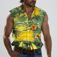 thumbnail image 1 of Nmnitkp Tank Tops Men Sleeveless Hawaiian Print Front Shirt for Men,High-Quality Fabric Mens Tank Top Button Down Shirts Gold,L, 1 of 5