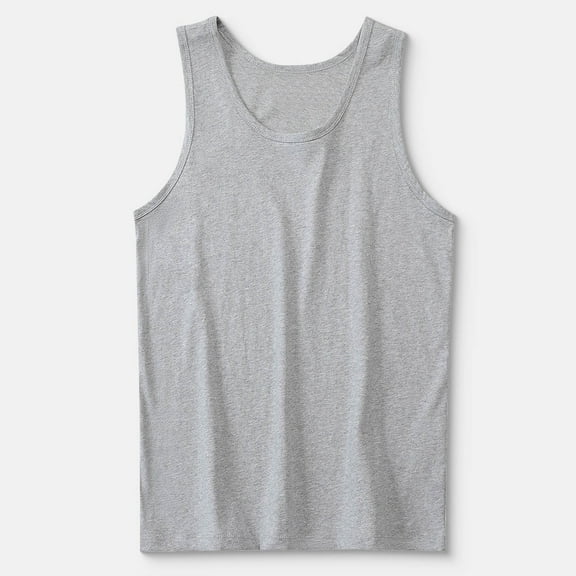 Nmnitkp Tank Tops Men,Sleeveless Shirts for Men Cotton Summer Plain Gym Workout Tank Tops Crewneck Solid Loose Fit Hippie Tanks Gray,2XL