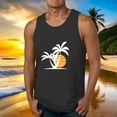 thumbnail image 1 of Nmnitkp Tank Tops Men Sleeveless Tank Tops Workout Gym Muscle Shirts Palm Tree Vintage Hawaiian Summer Beach T Shirts Dark Gray,2XL, 1 of 5