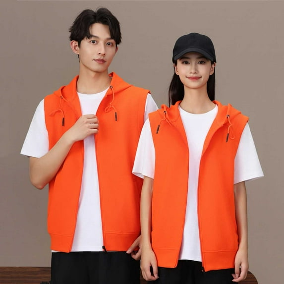 Nmnitkp Tank Tops Men Women's Lightweight Windproof Softshell Vest for Golf Tennis Running Cycling Orange,M
