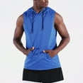 thumbnail image 1 of Nmnitkp Tank Tops Men Workout Hooded Tank Tops Sleeveless Gym Training Hoodies Bodybuilding Muscle Cut Off T Shirt Blue,L, 1 of 9