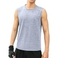 thumbnail image 1 of Nmnitkp Tank Tops Men Workout Soft and Comfortable,Tank Tops Sleeveless Casual Crewneck Beach T Shirt Muscle Athletic Gym Running Tee Gray,2XL, 1 of 6