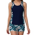 thumbnail image 1 of Nmnitkp Tankini Swimsuit for Women Floral Modest Two Piece Bathing Suit Scoop Neck Tummy Control Swim Tank Top with Boy Shorts and Padded, 1 of 9