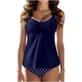 thumbnail image 1 of Nmnitkp Tankini Swimsuits for Women 2026 Scoop Neck Ruched Drawstring Mid Rise Tummy Control Swimwear Modest Flowy Two Piece Bathing Suits Top with Boy Shorts, 1 of 4