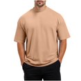 thumbnail image 1 of Nmnitkp Tops for Men Casual Fashion Clothing Round Neck Short Sleeve Mens T-Shirts Solid Color Blouses for Men, 1 of 6