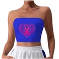 thumbnail image 1 of Nmnitkp Tube Tops for Women Breast Cancer Print Strapless Top Bandeau Crop Top Premium Healthy Fabric Summer Streetwear & Show off your Figure Tube Top（Plus Size）, 1 of 4