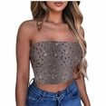 thumbnail image 1 of Nmnitkp Tube Tops for Women Show off your Figure Women's Crop Top High Cost Performance Tube Tops Sleeveless Stretchy Solid Strapless Bright print Tube Top(Plus Size), 1 of 4