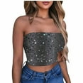 thumbnail image 1 of Nmnitkp Tube Tops for Women Show off your Figure Women's Crop Top High Cost Performance Tube Tops Sleeveless Stretchy Solid Strapless Bright print Tube Top(Plus Size), 1 of 4