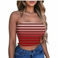 thumbnail image 1 of Nmnitkp Tube Tops for Women Show off your Figure Women's Crop Top High Cost Performance Tube Tops Sleeveless Stretchy Solid Strapless Stripe Printing Tube Top（Plus Size）, 1 of 4