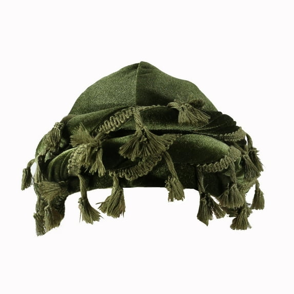 Nmnitkp Turban for Women Men Vintage Twist Head Wraps Durag Satin Lined Turban for Women Modal and Satin Scarf Tie Army Green