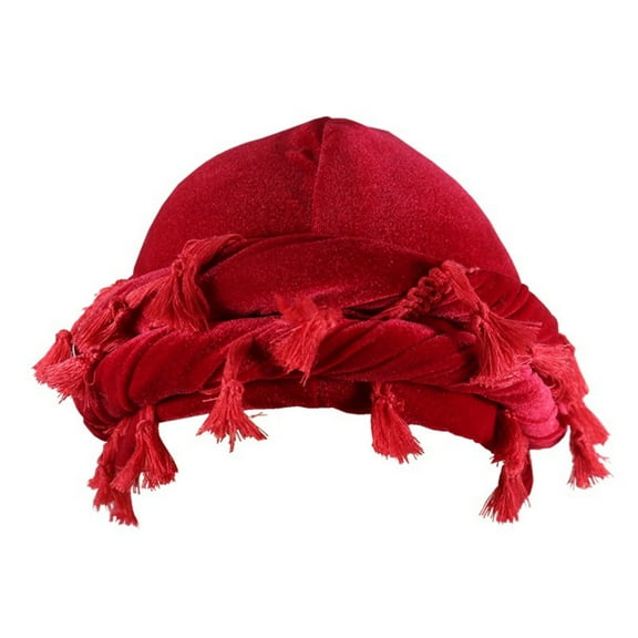 Nmnitkp Turban for Women Men Vintage Twist Head Wraps Durag Satin Lined Turban for Women Modal and Satin Scarf Tie Red