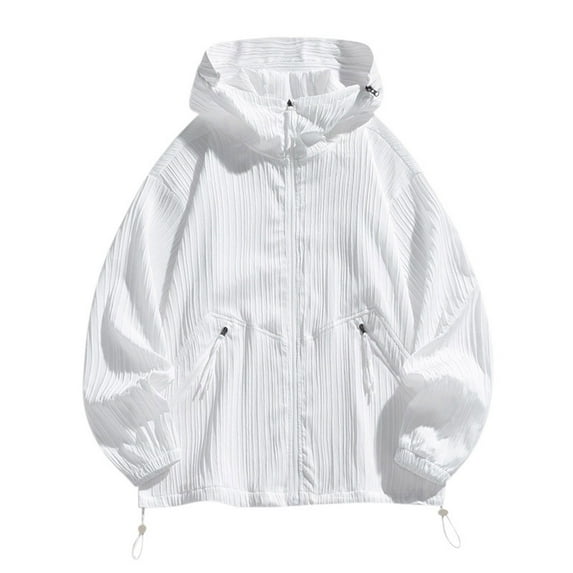 Nmnitkp UPF 50 Long Sleeve Men Cool & Breathable Outdoor Men's Sun Protection Clothing Summer Skin Clothing Solid Color Thin Long Sleeved Hooded