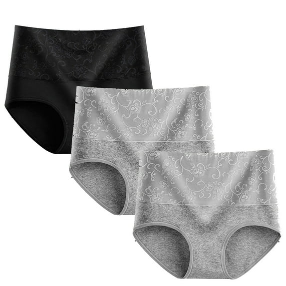 Nmnitkp Underwear Women Pack Comfortable & Breathable Cotton Underwear for Women Ergonomic Design Tummy Control Underwear High Waisted Ladies Panties Full Coverage Briefs 3 PC (Regular & Plus Size)