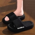 thumbnail image 1 of Nmnitkp Unisex Fashion Cloud Slides Thick Sole EVA Slippers Non-Slip Odor Resistant Textured Upper Bathroom Shoes For Home Indoor Outdoor Spring Summer 2026 Black 44, 1 of 6