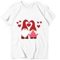 thumbnail image 1 of Nmnitkp Valentine's Day Shirt for Womens Cute Gnomes T-Shirt Love Heart Printed Shirts Short Sleeve Graphic Tees Tops, 1 of 4