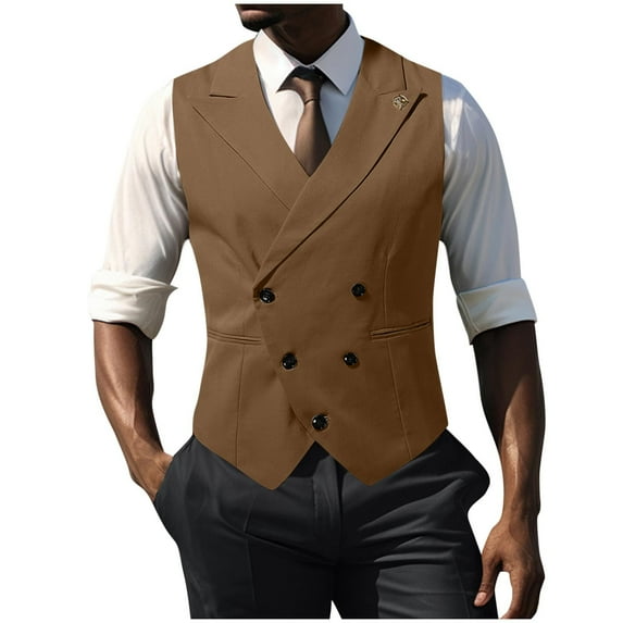 Nmnitkp Vest for Men Comfortable Mens Vintage Suit Vest Plaid Tweed Regular Fit Waistcoat for Wedding Groomsmen